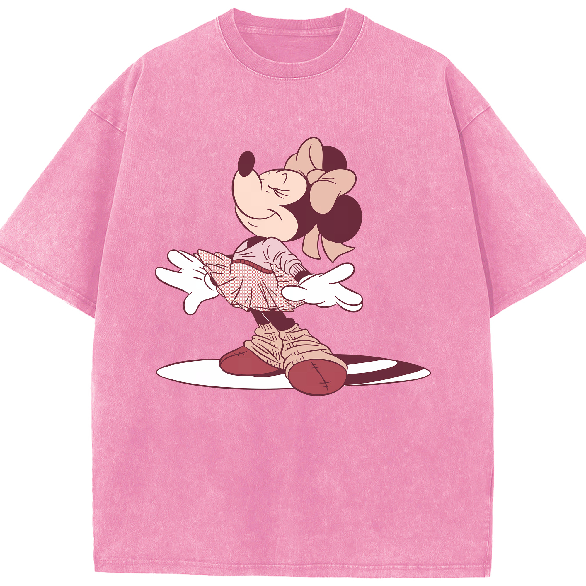 （画像用） ミッキーマウス Mickey Mouse 綿100% ヴィンテージ風 半袖Tシャツ（フロントプリント）
